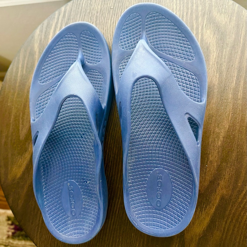 OOFOS OOlala Blue Comfort Sandals plantar fasciitis sandals - Picture 3 of 5
